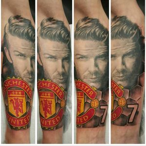 David Beckham portrait. Part of a football greatest sleeve