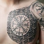 Incredible work by Jose Malabares of Malabares tattoo studio in Stjørdal, Norway. No filter added. #viking #vikingtattoo #Runes #nordic #NordicTattoo #chesttattoo #geometric #chestpiece