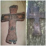 Rustic wooden cross for Mike Fontaine