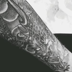 MORO Tattoo Studio Lublin 2016. Ukrainian tattoo artist Kos. Serpent sleeve left arm. Looking for original tattoo ideas = MORO GDAŃSK on Facebook.#blackwork #sleevetattoo #dragontattoo #japanesedragon #japanesestyle #japanesestyletattoo #dragon #japanesesleeve #summer2k17 #Lublin #MOROGDANSK #MORO #Igor #IgorYoshi #Igoryoshi #KOS  #dotwork #serpent #japanese