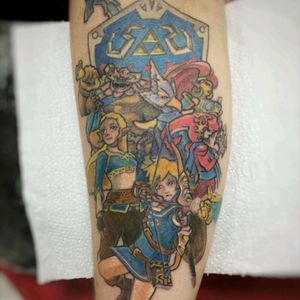 My The Legend Of Zelda: Breath Of The Wild tattoo made by Leonardo Cagellar(https://www.instagram.com/tattoomonstro/) #thelegendofzelda #gametattoo #breathofthewild #nerd #geek #brazil