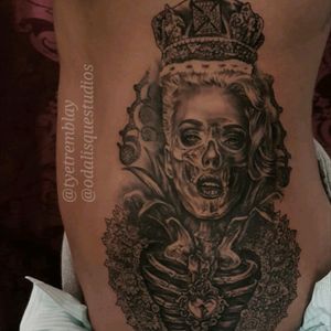 #inprogress #queenofhearts #portrait #skeleton #skull #facemorph #blackandgrey #realism