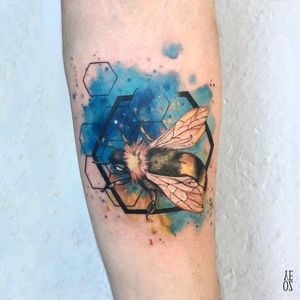 By #YelizÖzcan #watercolor #bee #insect #beetattoo