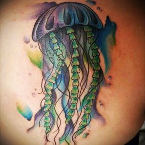 #heavybiggs #inksanitytattoo #colortattoo #lakeelsinoreca #watercolortattoo #jellyfish #jellyfishtattoo