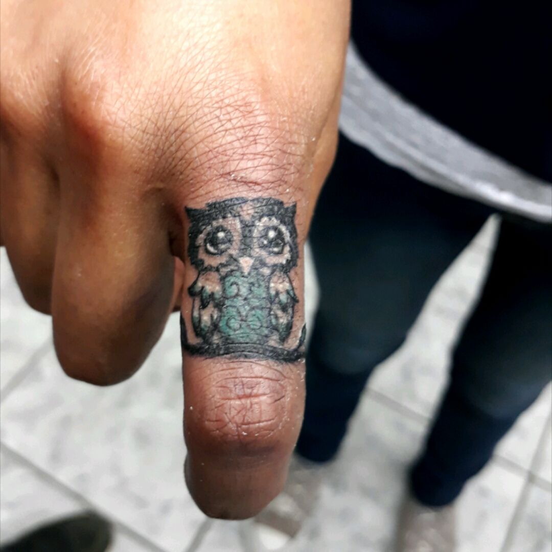 Owl  wings micro  Finger tattoos Finger tattoo designs Hand tattoos for  guys