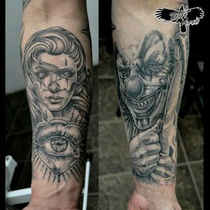 #tattoo #tattooartist #blackandgreytattoo #chicanosstyle #clown #eye