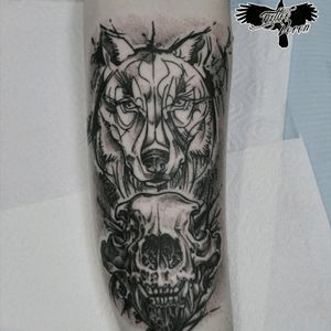 #tattoo #tattooartist #blackandgreytattoo #chicanosstyle #clown #wolf #wolftattoo