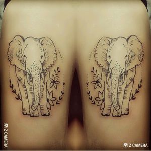 #dotwork #elefant #oberschenkel #frau #tattoo #tattooedgirl#tattooartist #inked #farbe #bunt#inkgirl #follower #follow #cheyene#black #dreamtattoo #mindblowing #mone1971 #tattoo#tattoos
