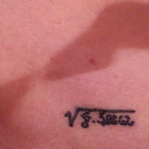 Right side of my hip. 8.30662 because it's the square root of 69. Math and sex have always caused problems for me. Keeping it nerdy n dirty