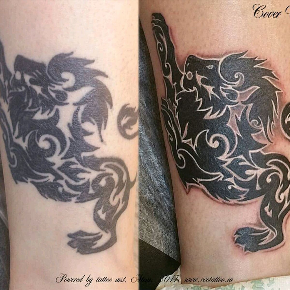 Tattoo uploaded by Вадим • Исправление татуировки(coverup) - лев ...