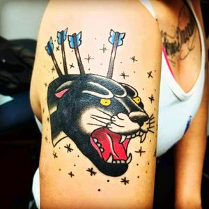#PantherTattoos #AmericanTraditional #colortattoo