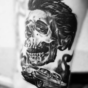 #ElvisPresley #portrait #tattoo #skull