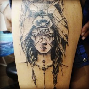 # Deni💙#tattoo  #newink #girl #wolf #sketch #bulgaria