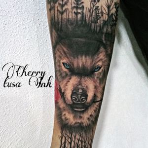 #thewolf #tattoowomen #ez #fusion #cherryTusaInk Tatuadora del Estado de México Cherry Tusa Ink