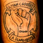 BIOSHOCK "A man chooses a slave obeys" Inside elbow