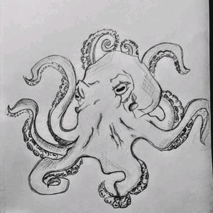 Ordinary Octopus back tattoo design