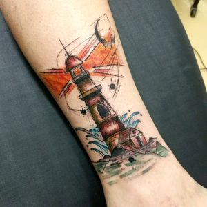 Lighthouse.#tattoo #tatuagem #tatuaje #watercolor #lighthouse #colortattoo