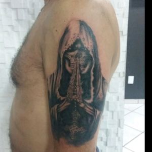 Santa Muerte WIP. #santamuerte #bnginksociety #bngtattoo #skulltattoo #tattooaddict #brasilianartist