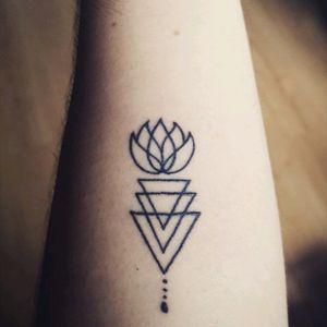 My first tattoo. #shape #lotus #triangle