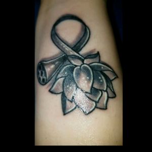 This tattoo was designed after a ring my boyfriend gave me. #lotus #infinitysign #blackandgrey #flowertattoo #wrist