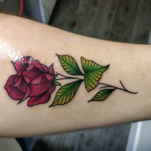 This is my first tattoo, done in remembrance of a loved one. The artist was Jay at Castle Ink, Conwy, Wales.#rose #first #colour #sketch