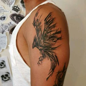 #tattoo #ink #inklovers #tattootime  #blackwork #lineworktattoo #linework #black #phoenixtattoo #phoenix #inked #byAnis