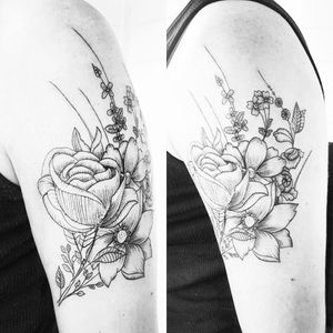 Illustration style #illustration #flowers #linework #tat #tatt #tattoo #tattooartist #ink #inklove #swag #dm #detail #swag #dm #cool #uk #kent #hernebay #england #instatattoo #nopain #nogain #blackwork #likemypic #girly #fun #awsome #dainty