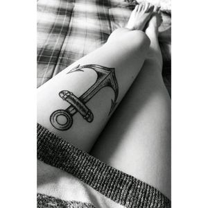 Anchor Tattoo #anchor #tattoo #anchortattoo #thighpiece #layinginbed