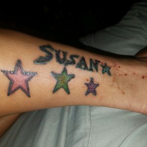 Fixed the original tattoo  (Susan) was done by with Indian ink