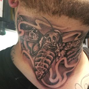 New tattoo neck: death moth