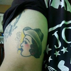 3rd tattoo. Friday the 13th tattoo and the meaning of it: Quit smoking cigarettes. #cowgirl #FridayThe13th #smokingcowgirl