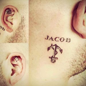 Neck and ears #necktattoo #eartattoo #roses #anchor #13 #tat #tatt #tattoo #tattooartist #ink #inklove #swag #dm #detail #swag #dm #cool #uk #kent #hernebay #england #instatattoo #nopain #nogain #blackwork #likemypic