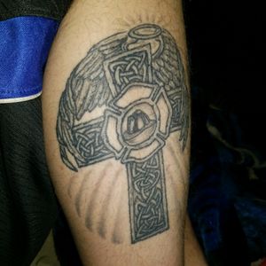Celtic Cross with a Maltese cross in the center this is my starting piece firefighter theme
