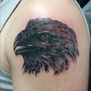 Eagle head... start of sleeve #eagletattoo #blackandgrey