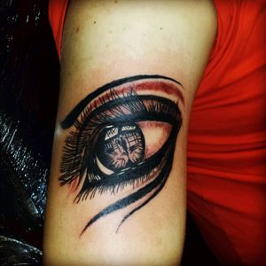 Eye tattoo... part of sleeve #eyetattoo #blackandgrey