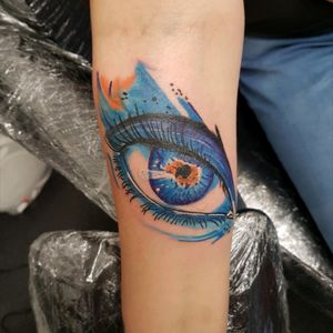 Eye tattoo done on clients forearm #eyetattoo #colourtattoo