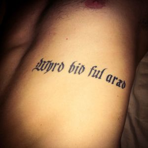 Second tattoo #phrases #fineline #booktattoo #lifetattoo "Wyrd biõ ful aræd""Fate remains wholly inexorable"The Saxons Chronicle