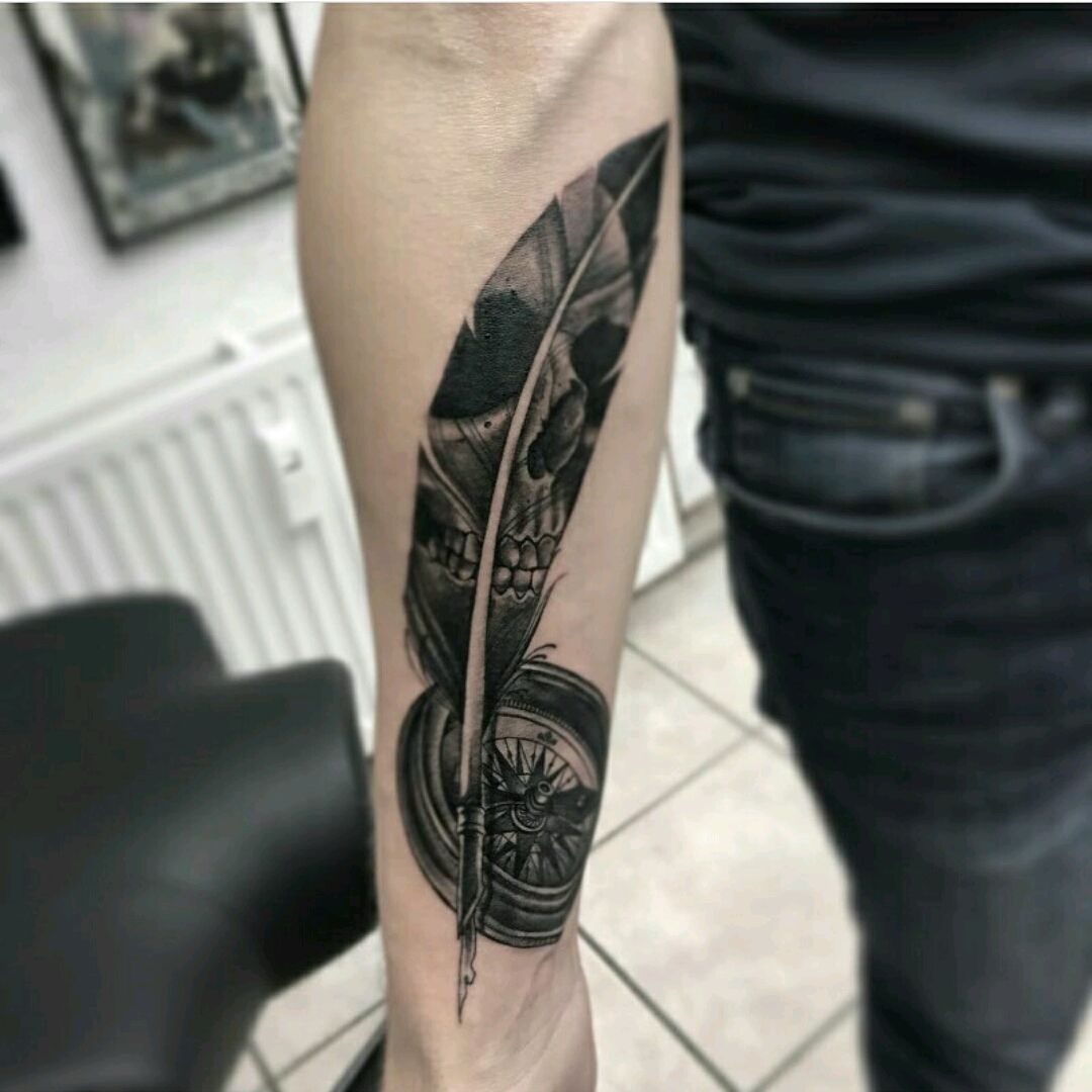 Skull Feather Tattoo  Tattoo Ideas and Inspiration  Skull tattoo Tattoos  Feather tattoo design