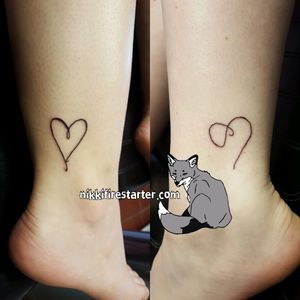 Best friend tattoos. http://nikkifirestarter.com #bff #tattoos #matchingtattoos #hearttattoos