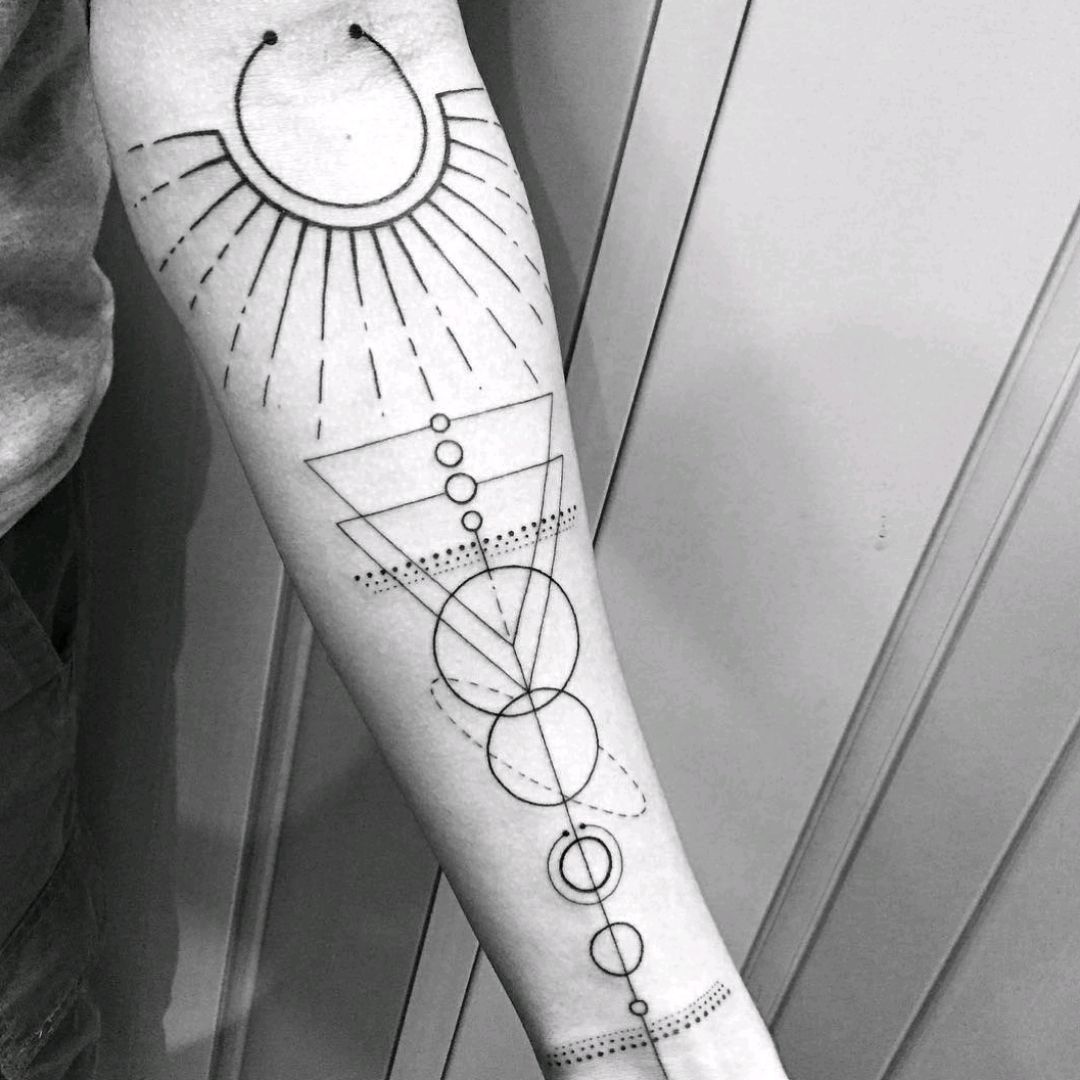 identity brand development web  print design  Planet tattoos Solar  system tattoo Geometric tattoo