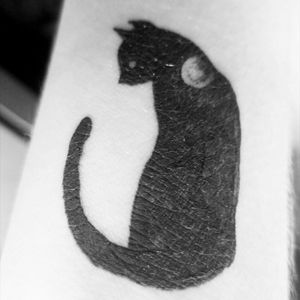 #cat #moon #Black #blackcat #lucky