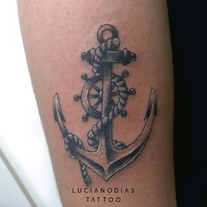 #blackandgrey #anchor tattoo made by me at the Black Box Studio.