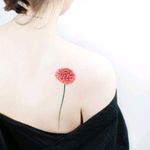 By #HeejaeJung #tattooistida #redflower #flower #floral #simple #minimalist