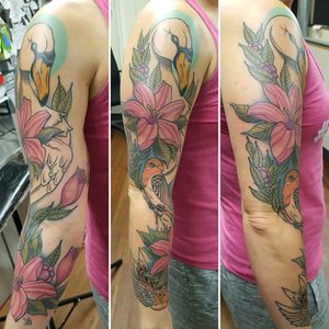 #DustinUnderwood #flowertattoo #birdtattoo #tattooedwomen