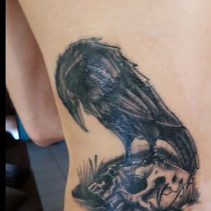 Raven and  skull