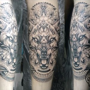 #neotribal #mandala style #wolf tattoo made by me in the south of Brazil.