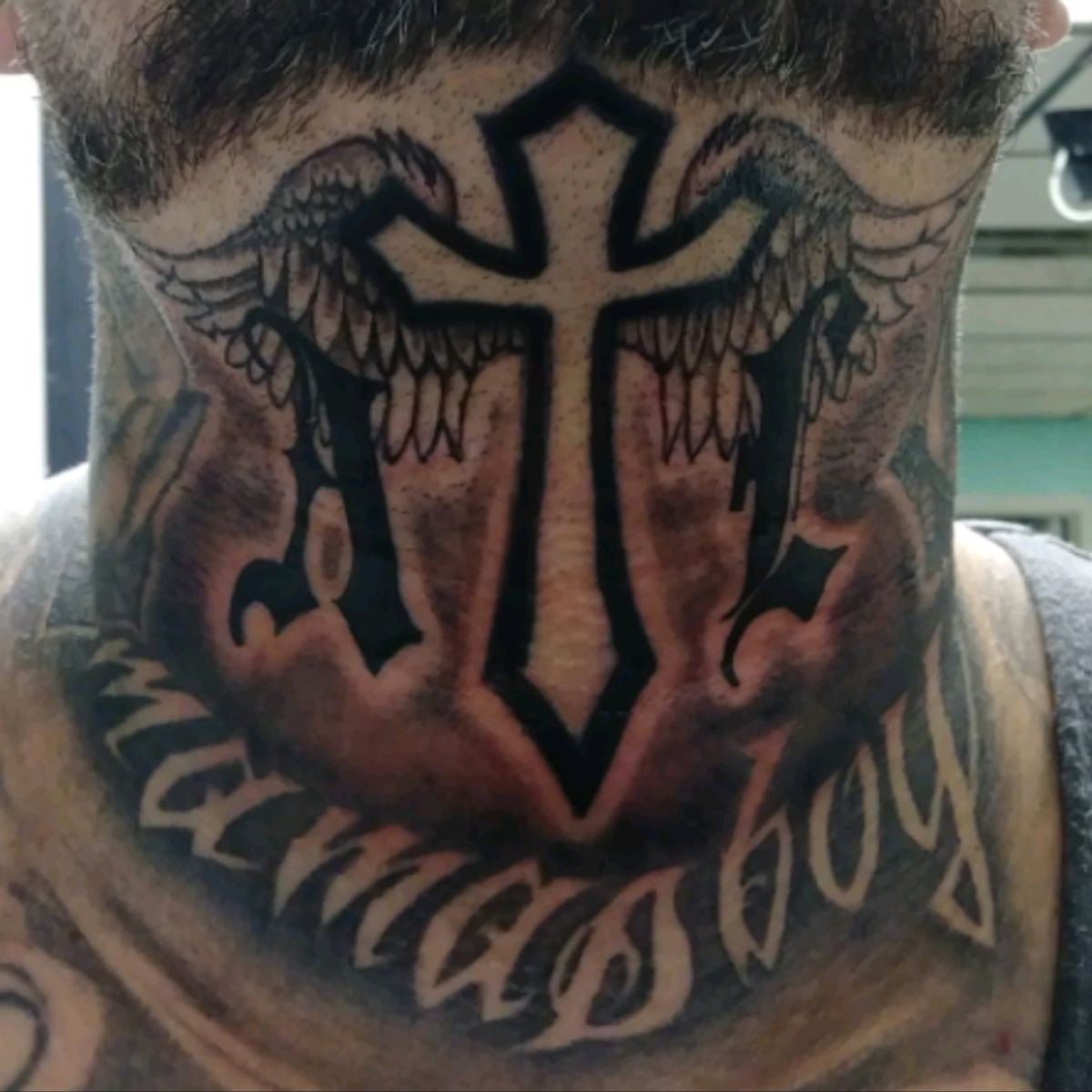 Tattoo Uploaded By Derrick Jay • Tattoo By Derrick Jay Cross Wings