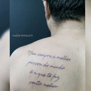 Essa frase abalou meu ❤ sem pensar 2x. 😅#frase da música do @fellipeprada que virou #tattoo , valeuuuu 🙌😘#tatuagemescrita #tatuagem #tattoos #escritatattoo #escrita #musica #tatuagem #tattooedgirls #tattooed #tattooedmen #maiaramoura #finelinetattoo #tatuadora #artist #ink #inpirationtattoo #instagood #inked #tatuaje #tattoo2me #tattoo2us