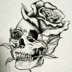 #skull #rose #dark #tattoo #ink #black