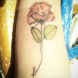 single yellow rose tattoo